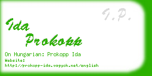 ida prokopp business card